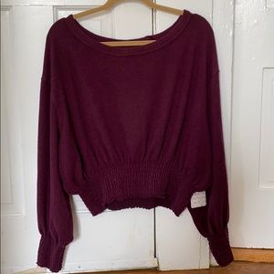 NWT Free People Soft Cropped Purple Top